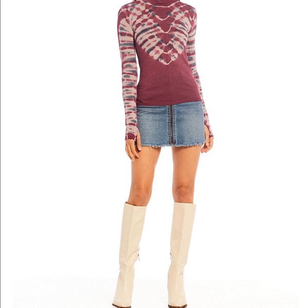 Free People NWT zip up mini skirt